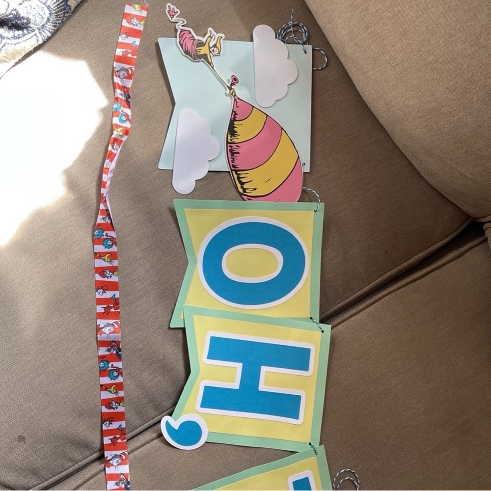 Dr. Seuss OH! Banner - Blue, Yellow, and Red